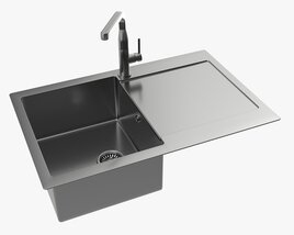 Kitchen Sink Faucet 15 Stainless Steel 3D-Modell