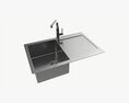 Kitchen Sink Faucet 15 Stainless Steel 3D модель