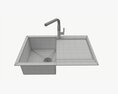 Kitchen Sink Faucet 15 Stainless Steel 3D модель