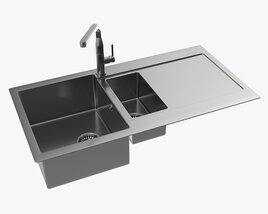Kitchen Sink Faucet 16 Stainless Steel 3D模型