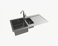 Kitchen Sink Faucet 16 Stainless Steel 3D модель