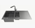 Kitchen Sink Faucet 16 Stainless Steel Modello 3D