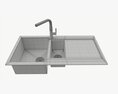 Kitchen Sink Faucet 16 Stainless Steel 3d model