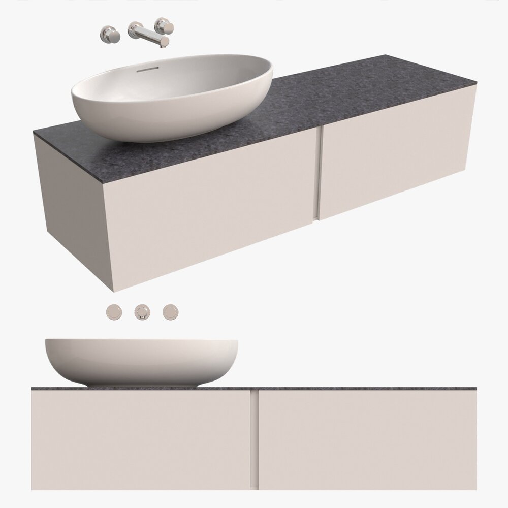 Laufen Ilbagnoalessi Bowl Washbasin With Overflow Modello 3D