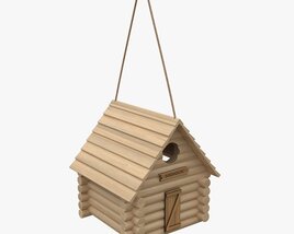 Log Cabin Birdhouse Modèle 3D