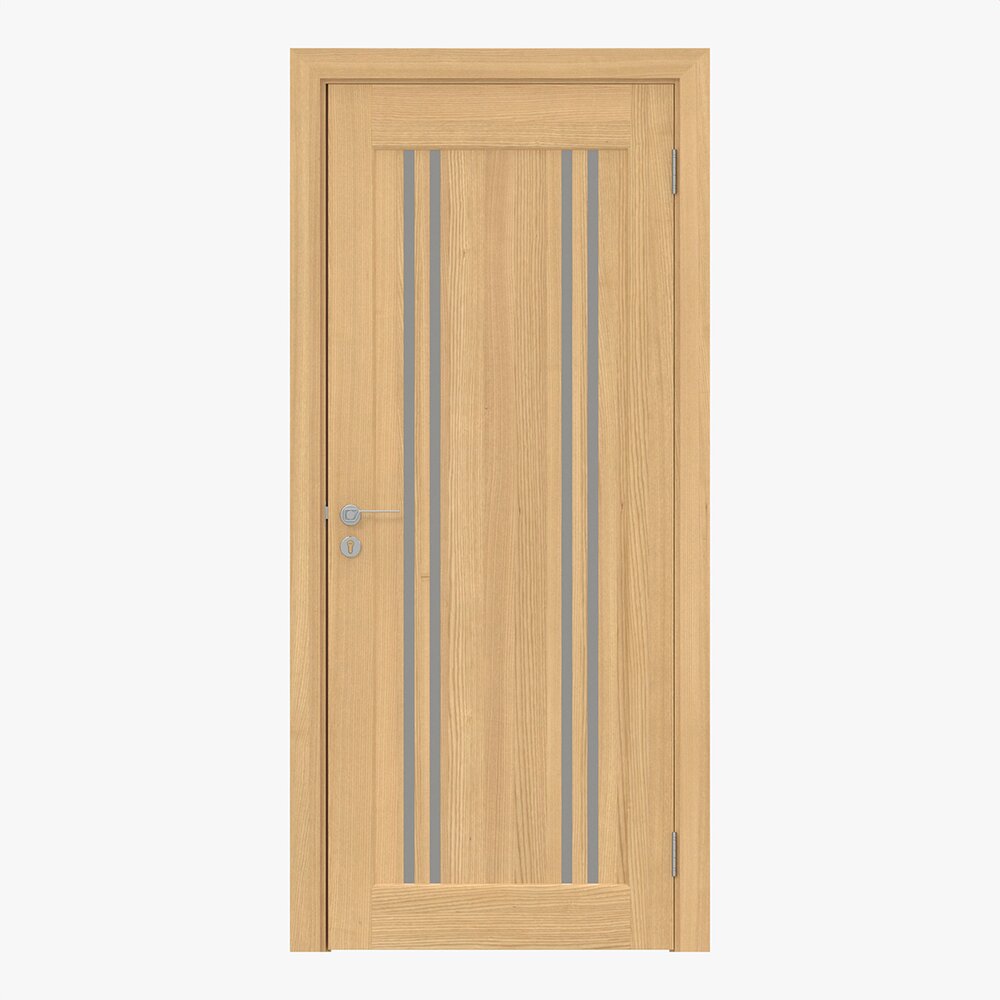 Modern Wooden Interior Door With Furniture 001 3D 모델 