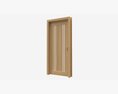 Modern Wooden Interior Door With Furniture 001 3d model