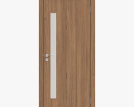 Modern Wooden Interior Door With Furniture 002 3D model