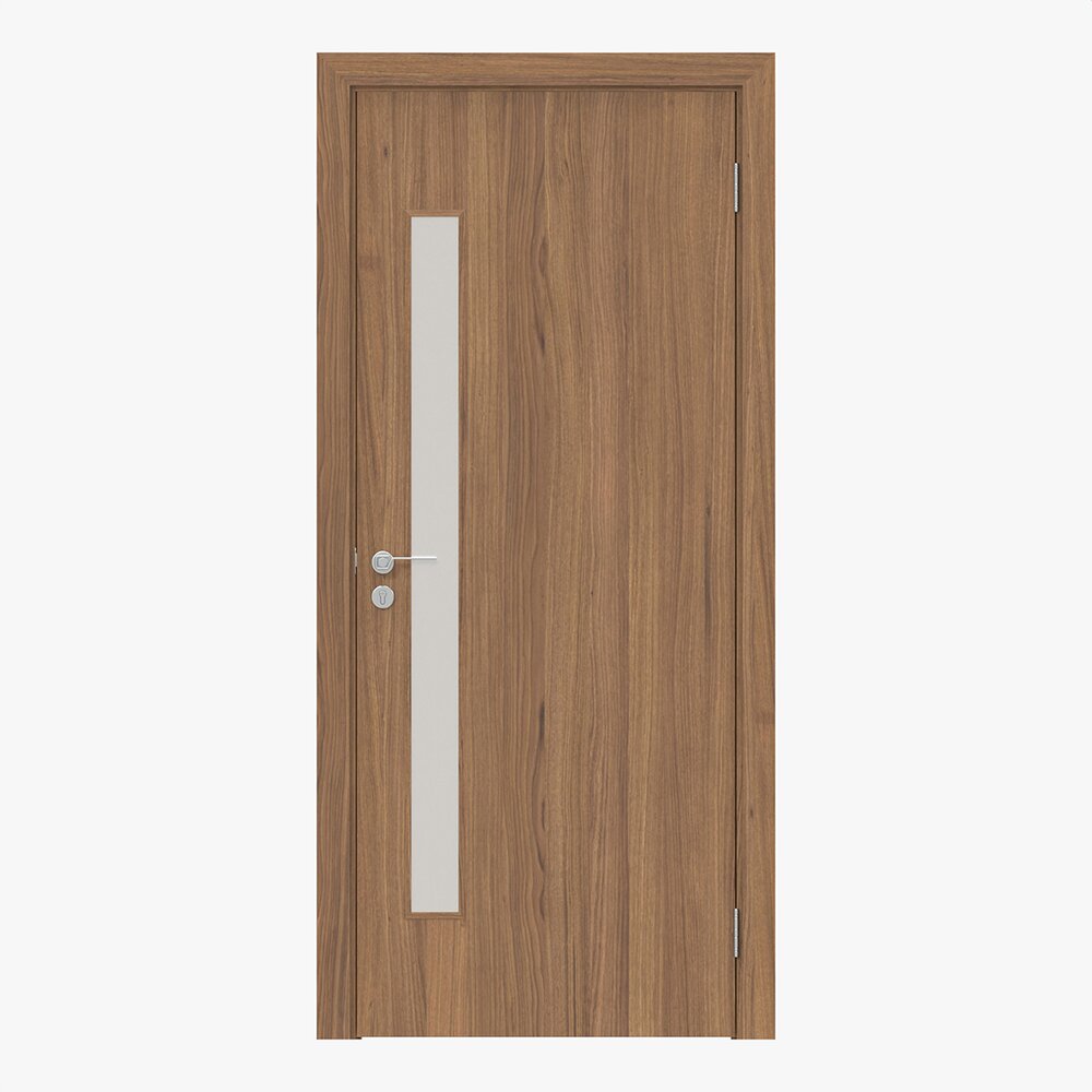 Modern Wooden Interior Door With Furniture 002 3D model