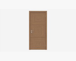 Modern Wooden Interior Door With Furniture 012 Modelo 3d
