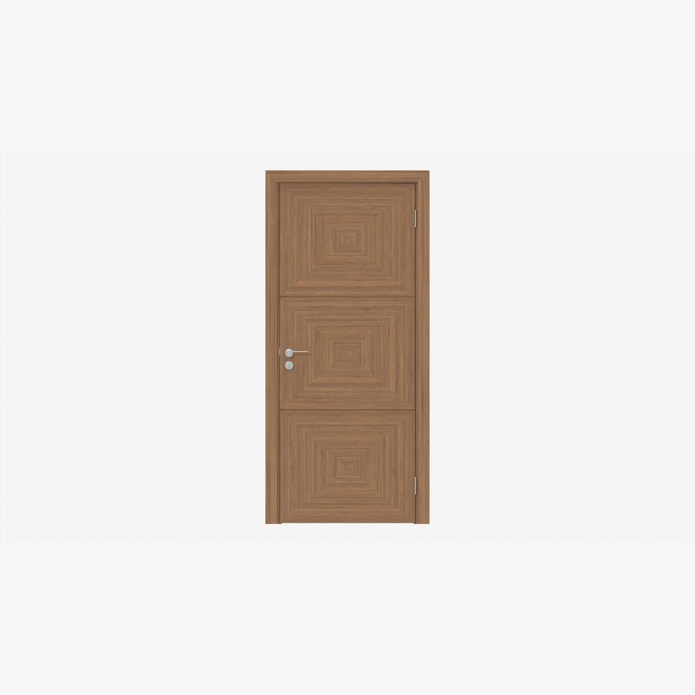 Modern Wooden Interior Door With Furniture 012 3D 모델 