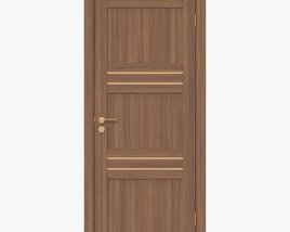 Modern Wooden Interior Door With Furniture 015 3D-Modell