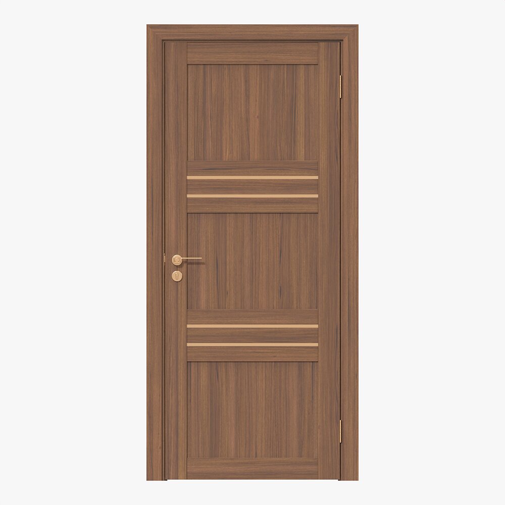 Modern Wooden Interior Door With Furniture 015 Modelo 3D