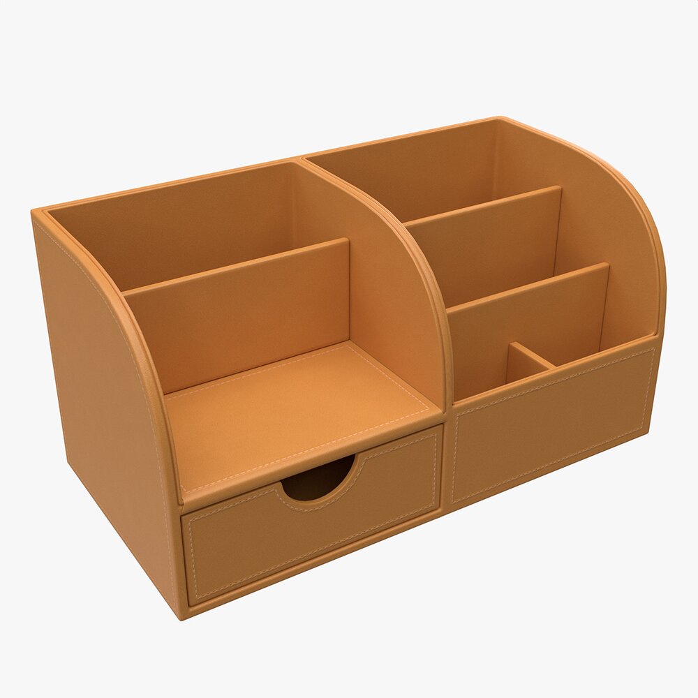 Multifunctional Leather Desk Organizer Modèle 3D