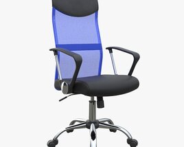 Office Chair With Armrests And Wheels 01 3D model