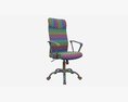 Office Chair With Armrests And Wheels 01 3D 모델 