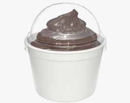 Ice Cream In White Plastic Cup For Mockup Modelo 3d