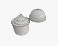 Ice Cream In White Plastic Cup For Mockup 3D модель