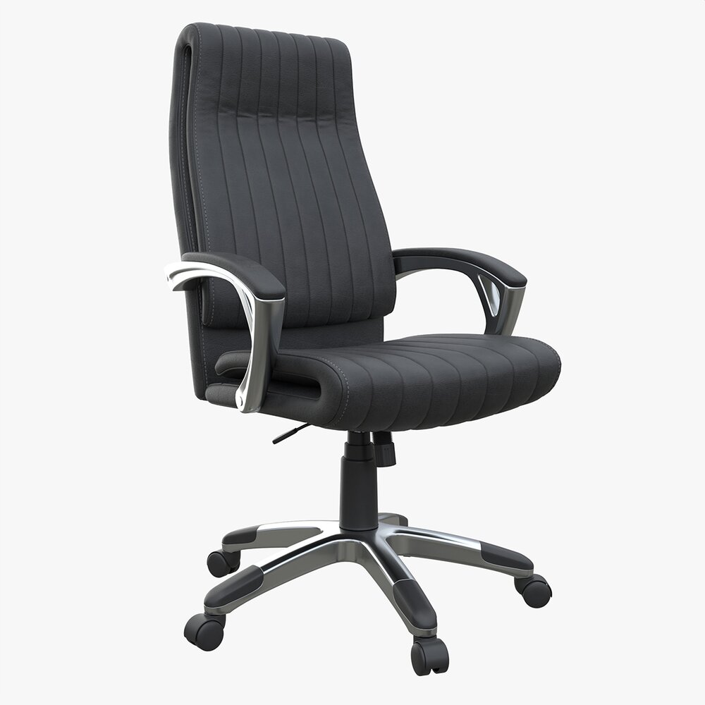 Office Chair With Armrests And Wheels 04 Modèle 3D