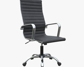 Office Chair With Armrests And Wheels 05 Modello 3D
