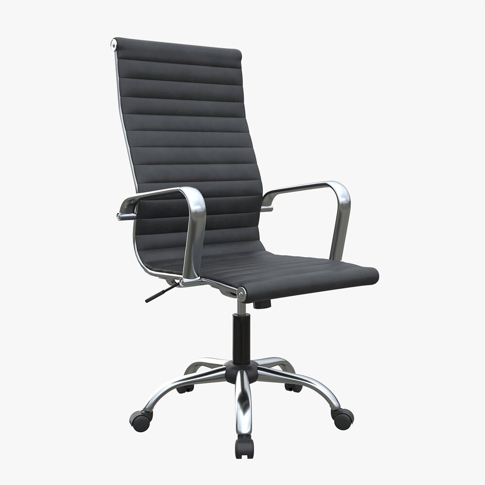 Office Chair With Armrests And Wheels 05 3D-Modell