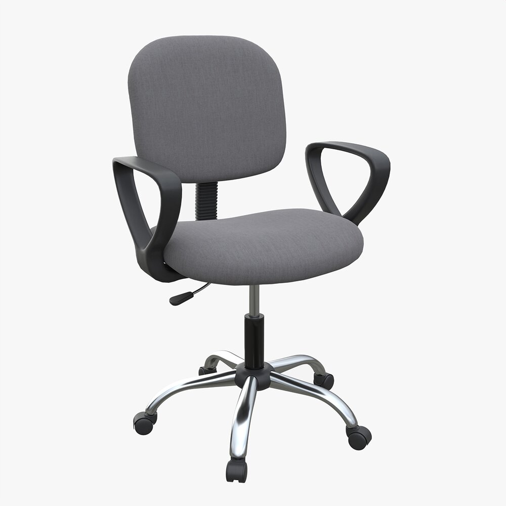 Office Chair With Armrests And Wheels 06 3D model