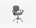 Office Chair With Armrests And Wheels 06 3d model