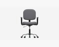 Office Chair With Armrests And Wheels 06 3Dモデル