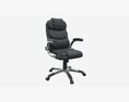 Office Chair With Armrests And Wheels Black 02 3D模型