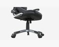 Office Chair With Armrests And Wheels Black 02 3d model
