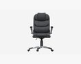 Office Chair With Armrests And Wheels Black 02 3D модель