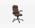 Office Chair With Armrests And Wheels Brown 02 3D 모델 