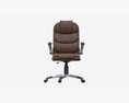 Office Chair With Armrests And Wheels Brown 02 Modelo 3D