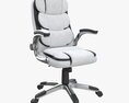 Office Chair With Armrests And Wheels White 02 Modèle 3d