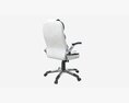 Office Chair With Armrests And Wheels White 02 3Dモデル