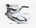 Office Chair With Armrests And Wheels White 02 3d model