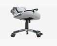 Office Chair With Armrests And Wheels White 02 3D-Modell