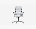 Office Chair With Armrests And Wheels White 02 3d model