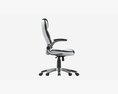 Office Chair With Armrests And Wheels White 02 3D模型