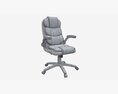 Office Chair With Armrests And Wheels White 02 3D-Modell