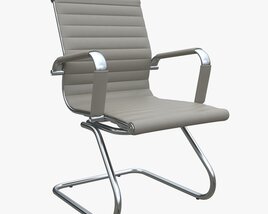 Office Chair With Armrests On Metal Frame 01 Modèle 3D