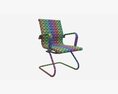 Office Chair With Armrests On Metal Frame 01 3D 모델 