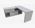 Office Desk L-shape 3D 모델 