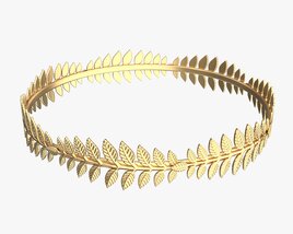 Olive Branch Headband Gold Crown Modèle 3D