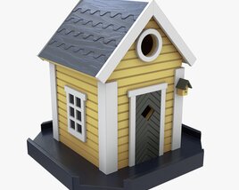 Outdoor Garden Birdhouse On Pillar 3D model