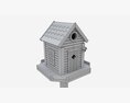 Outdoor Garden Birdhouse On Pillar 3d model