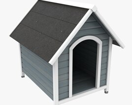 Outdoor Wooden Dog House 3D модель