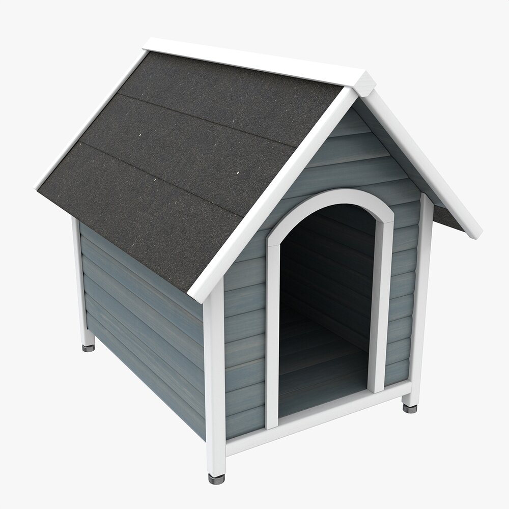 Outdoor Wooden Dog House Modello 3D