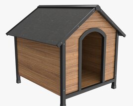 Outdoor Wooden Dog House 02 Modelo 3D