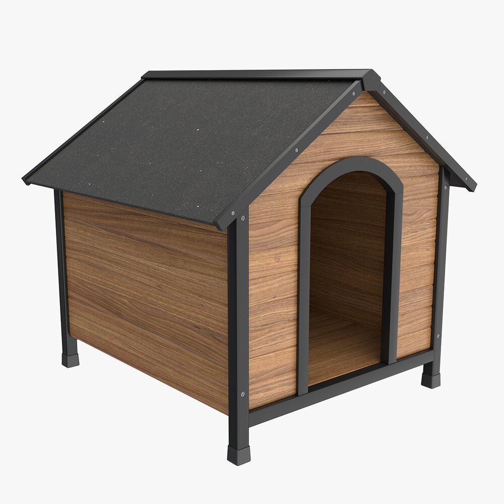 Outdoor Wooden Dog House 02 3D модель